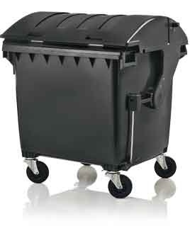 Mobile waste containers 1100 litre with round lid from Weber GmbH
