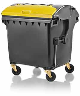 Mobile waste containers 1100 litre with round lid in lid from Weber GmbH